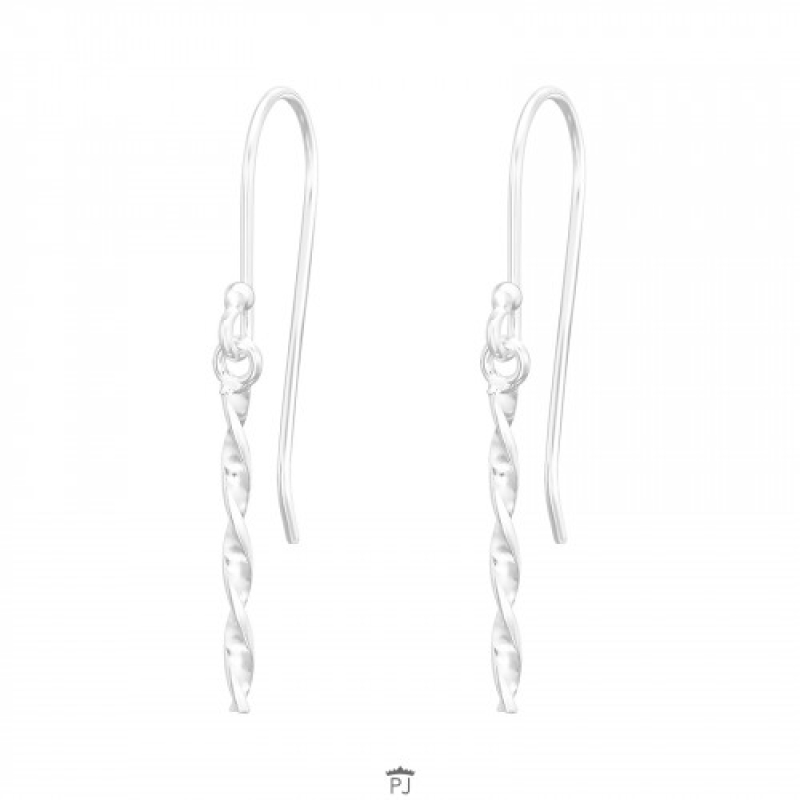 Oorhangers zilver gedraaid